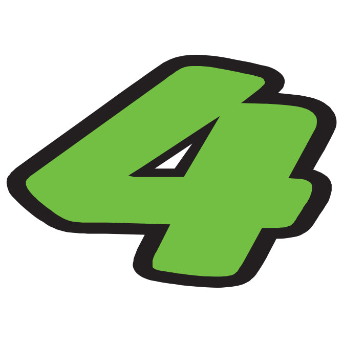 6-1/4" Die Cut Number Decals - Fluorescent Green/Black