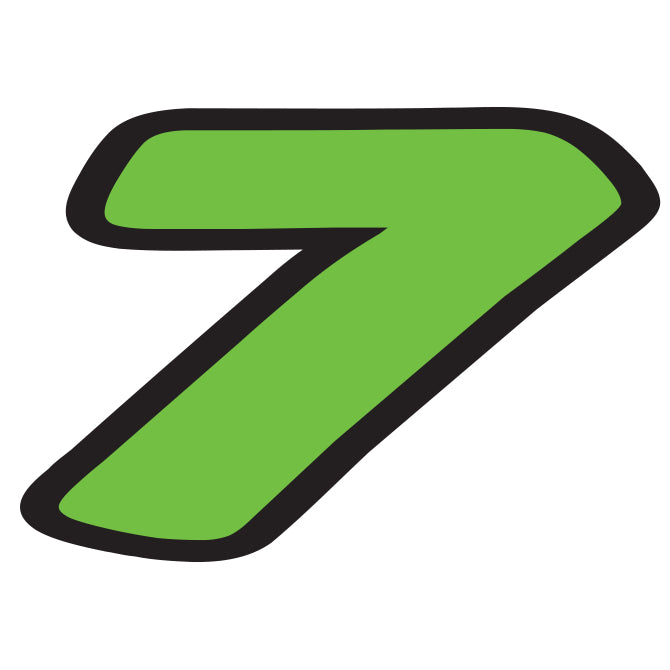 6-1/4" Die Cut Number Decals - Fluorescent Green/Black