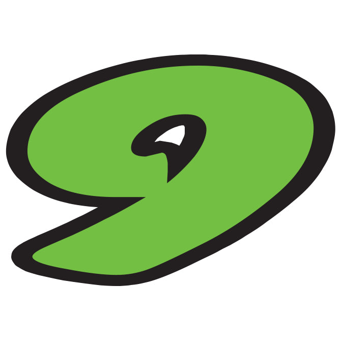 6-1/4" Die Cut Number Decals - Fluorescent Green/Black