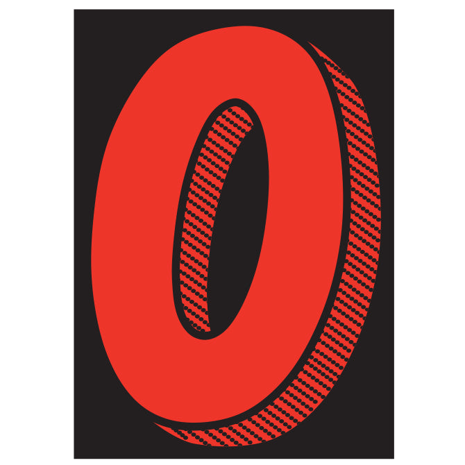 7-1/2" Shadow Number Decals - Red/Black