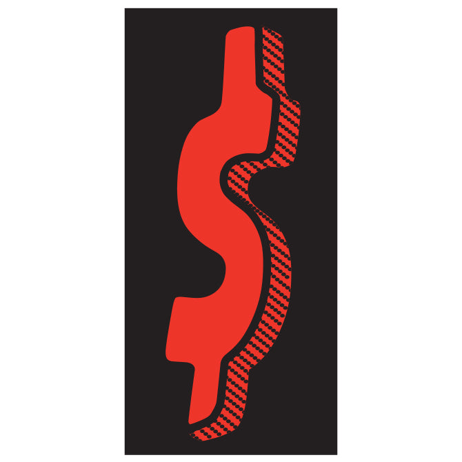 7-1/2" Shadow Number Decals - Red/Black
