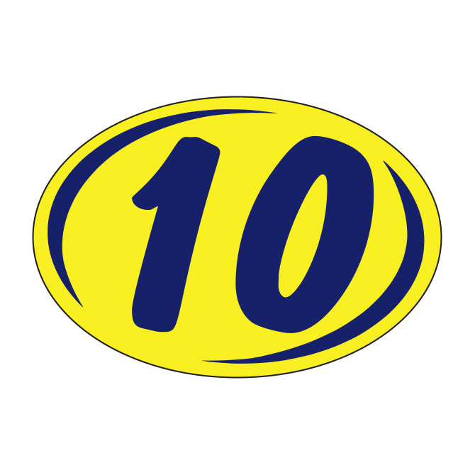 Small Oval Year Decals - Blue/Yellow