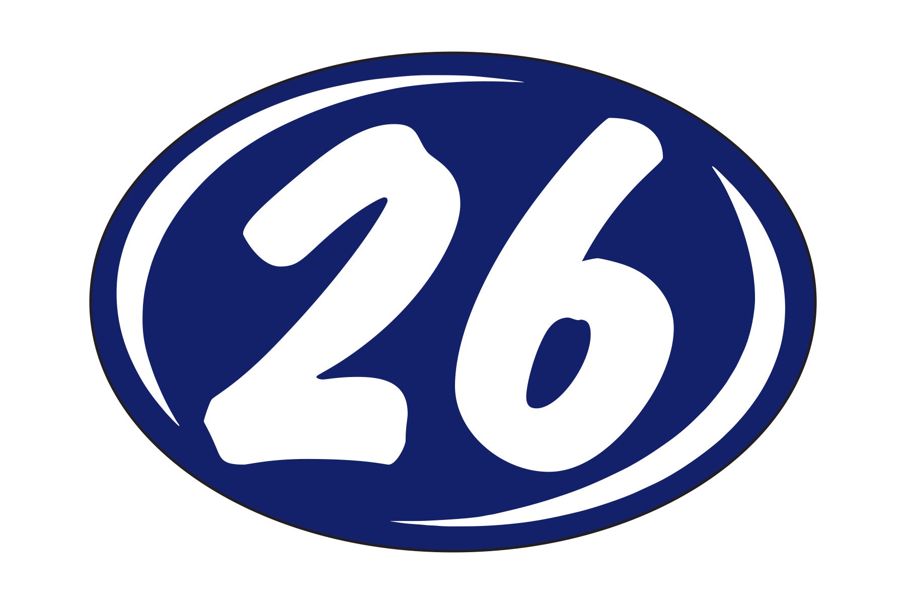 Small Oval Year Decals - White/Blue