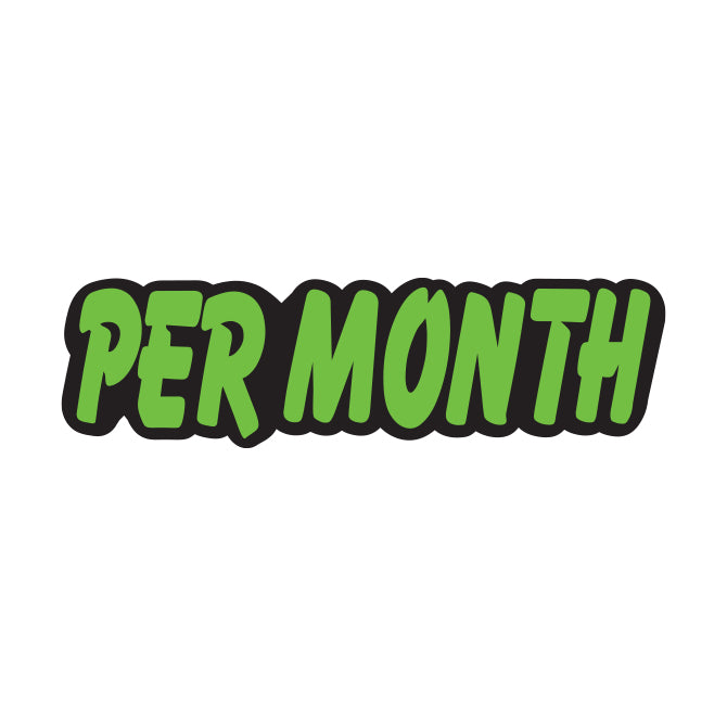 Die Cut Slogan Decals - Fluorescent Green/Black