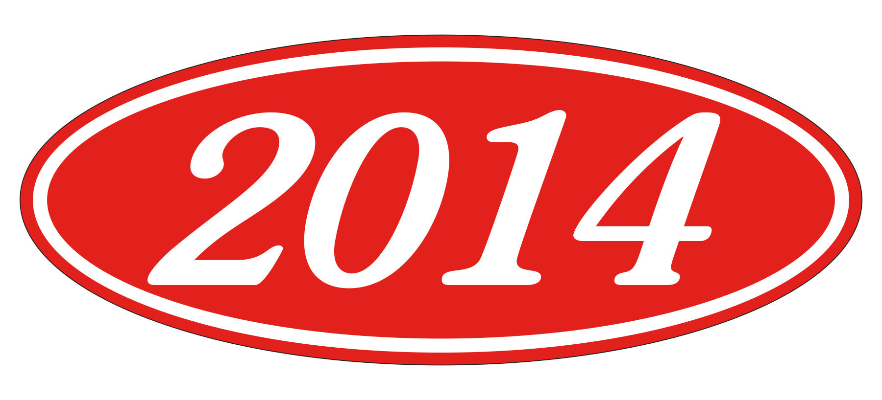 Oval Year Decals - White/Red