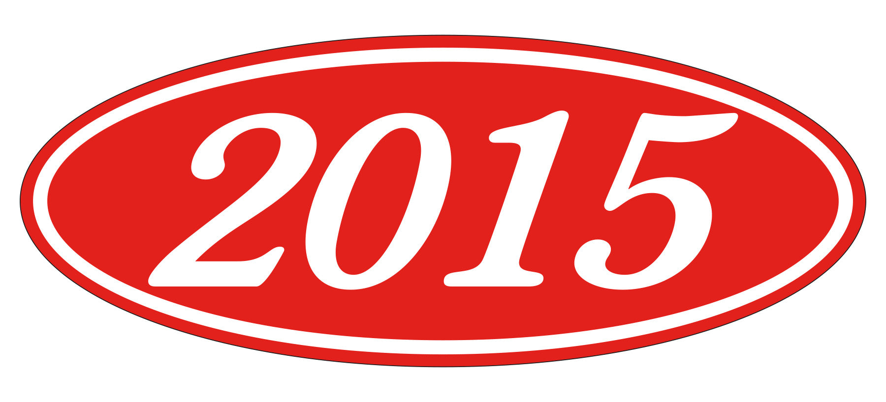 Oval Year Decals - White/Red