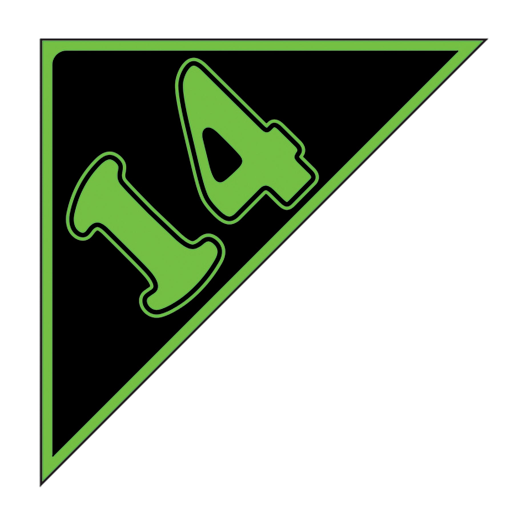 Angle Year Decals - Fluorescent Green/Black