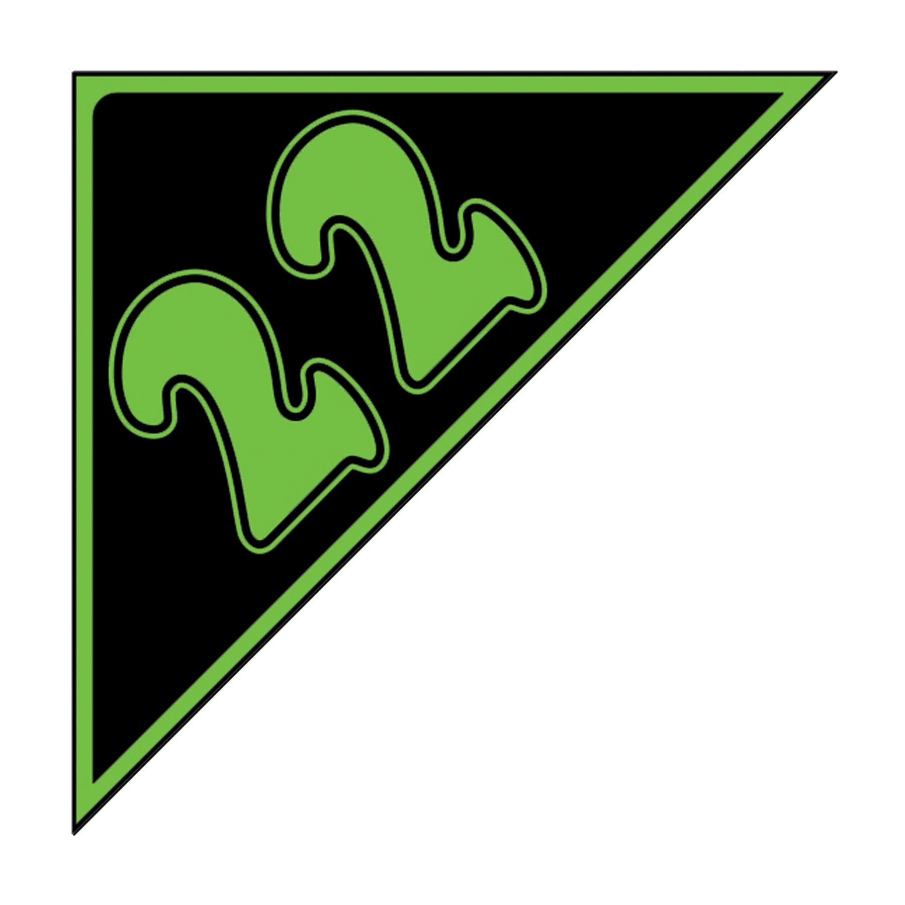 Angle Year Decals - Fluorescent Green/Black