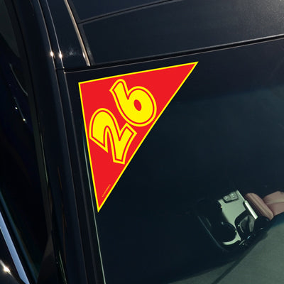 Angle Year Decals - Yellow/Red