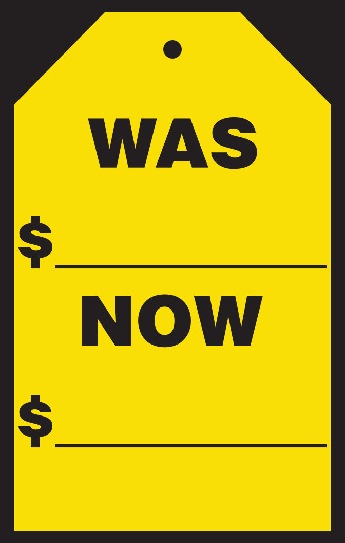 Hang Tag Decals (7" x 11") - Was/Now