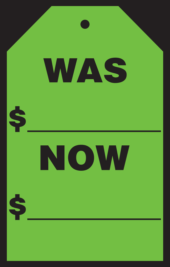 Hang Tag Decals (7" x 11") - Was/Now