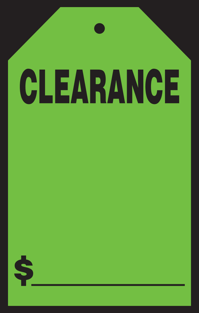 Hang Tag Decals (7" x 11") - Clearance