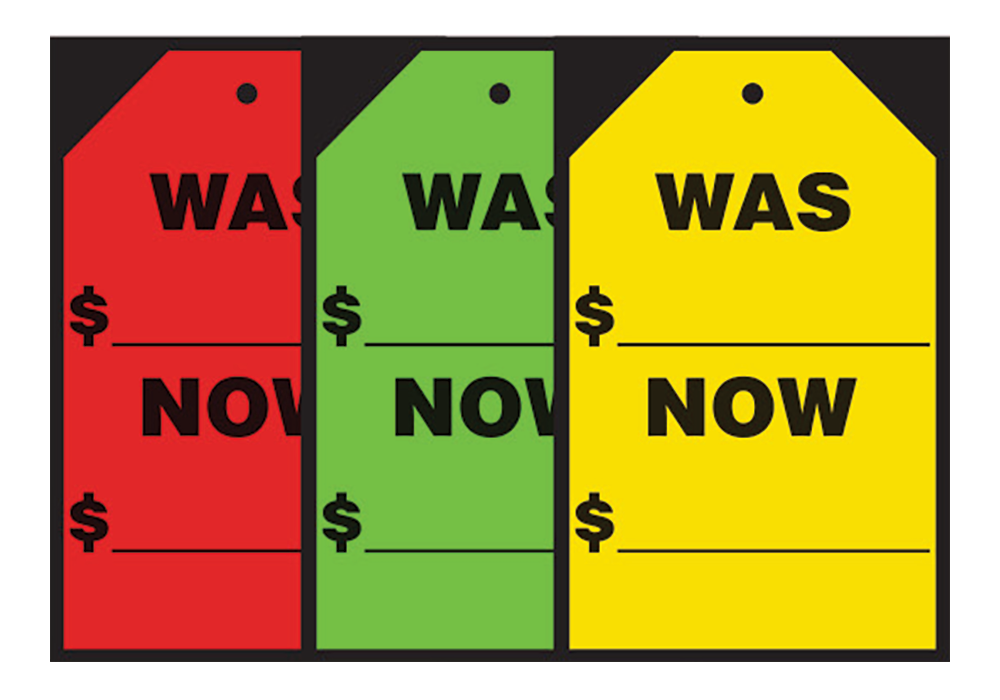 Hang Tag Decals (7" x 11") - Was/Now