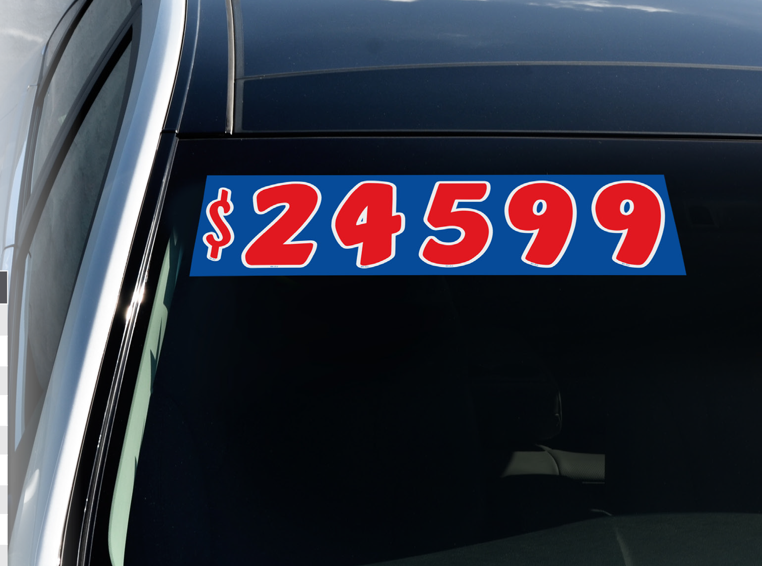 7-1/2" Fluorescent Shadow Number Decals - Fire Red/Black