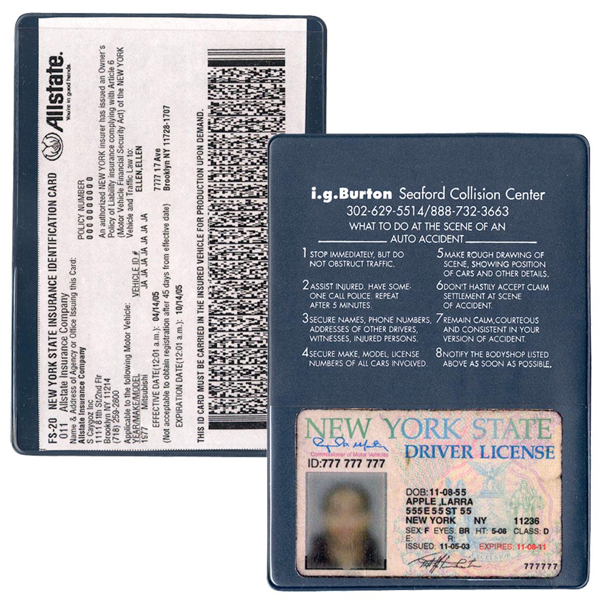 [CUSTOM] Insurance Card Holder w/ Extra Pocket (808)