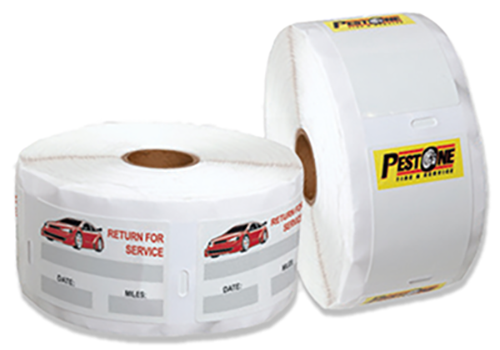 Long Service Reminder Labels (Roll) - White (Blank)