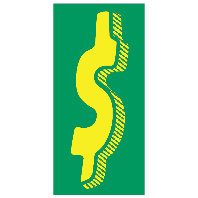 7-1/2" Shadow Number Decals - Yellow/Green