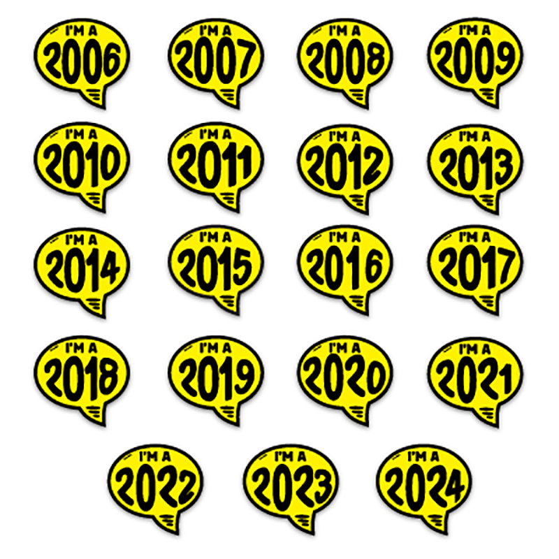 Auto Bubble Year Decals