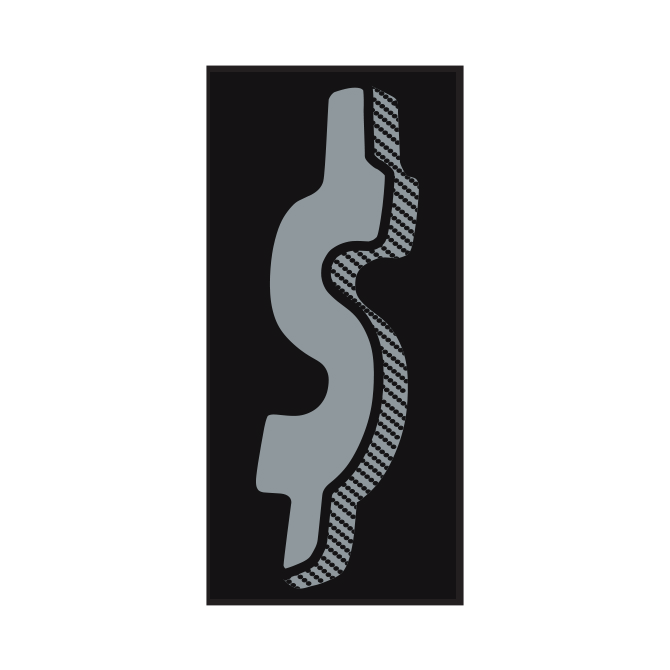 7-1/2" Shadow Number Decals - Silver/Black