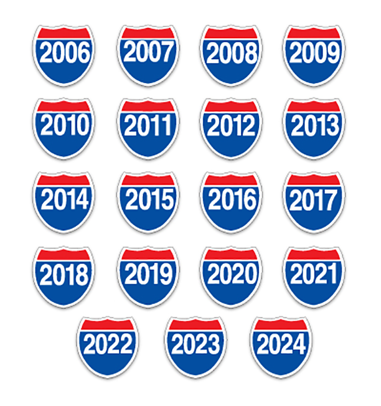 Highway Sign Year Decals