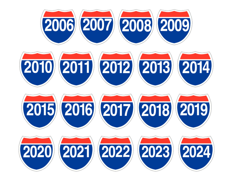 Highway Sign Year Decals LotDrop