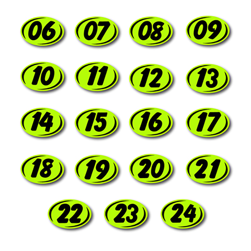 Bold Year Model Decals - Fluorescent Green/Black