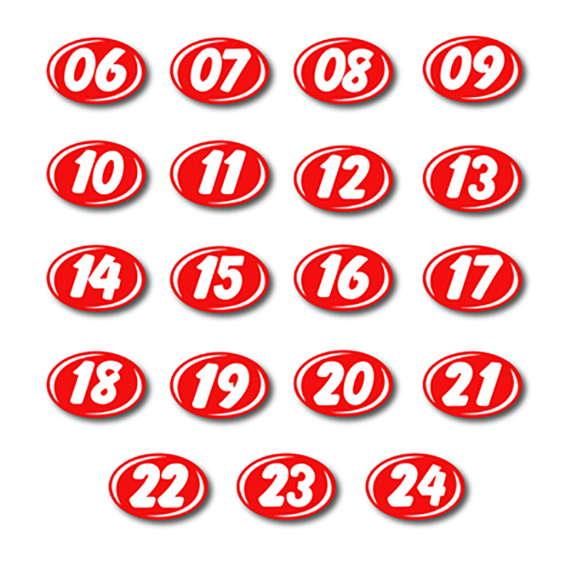 Bold Year Model Decals - White/Red