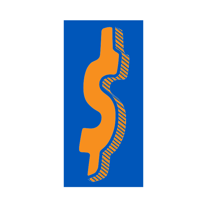 7-1/2" Shadow Number Decals - Orange/Blue