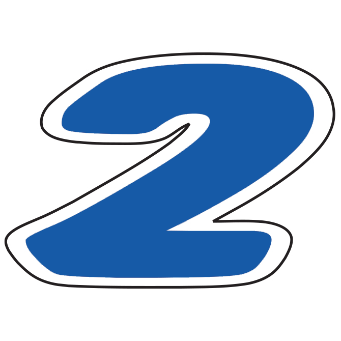 6-1/4" Die Cut Number Decals - Blue/White