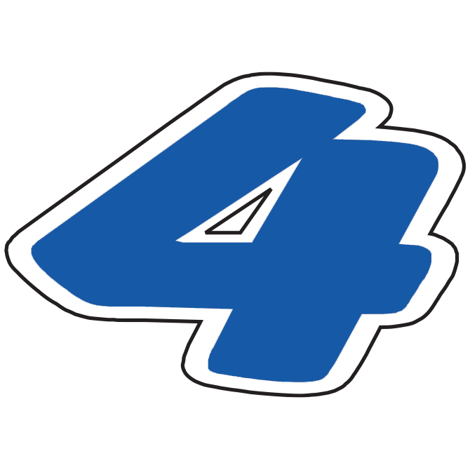 6-1/4" Die Cut Number Decals - Blue/White