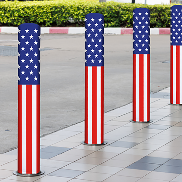 Bollard Cover - Patriotic US Flag