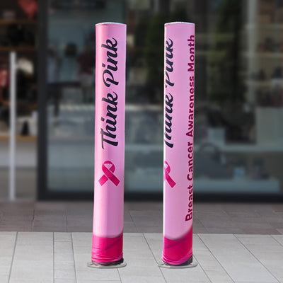 Stretch Fit Bollard Cover - Breast Cancer Awareness Month