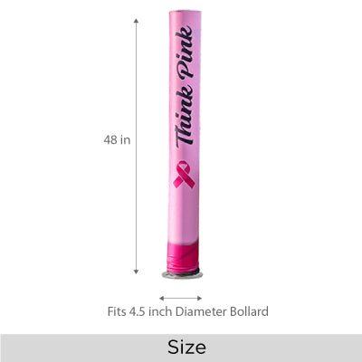 Stretch Fit Bollard Cover - Breast Cancer Awareness Month