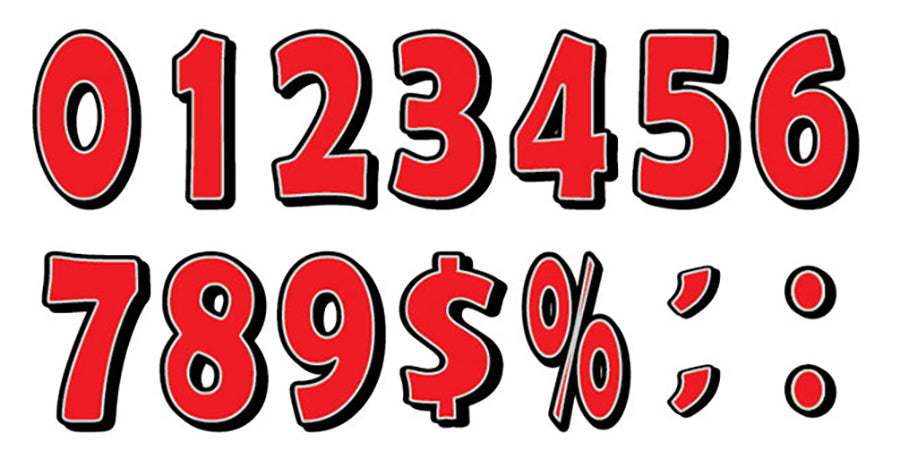 16" Giant Magnetic Numbers - Red/Grey