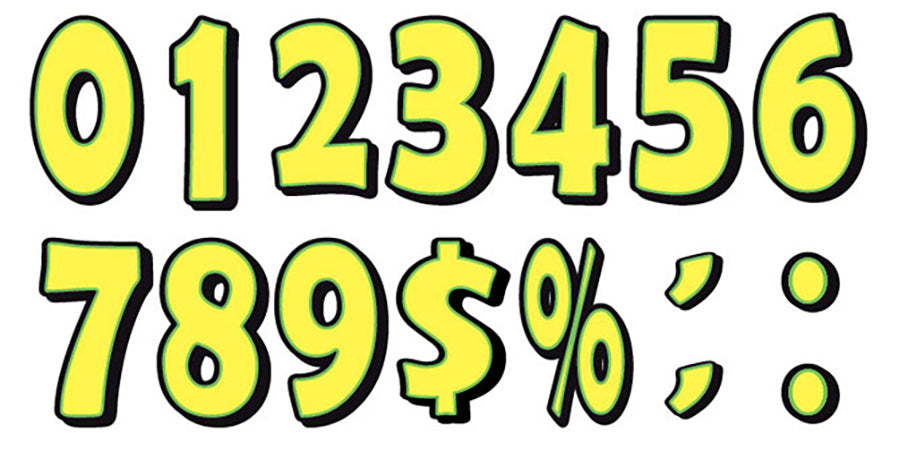 16" Giant Magnetic Numbers - Yellow/Green