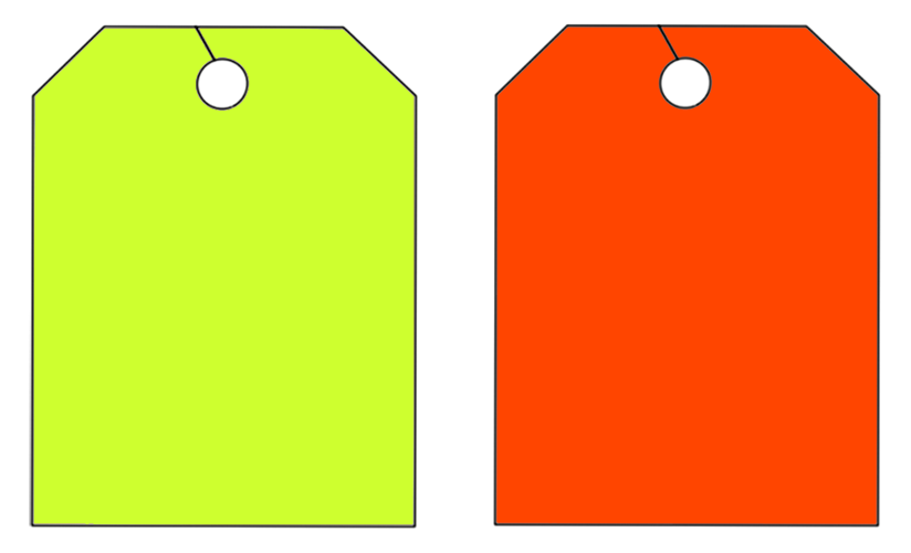 Fluorescent Mirror Hang Tags