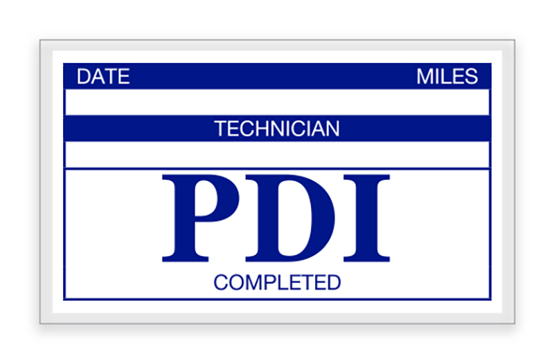Service Reminder Labels (Sheet) - PDI Completed