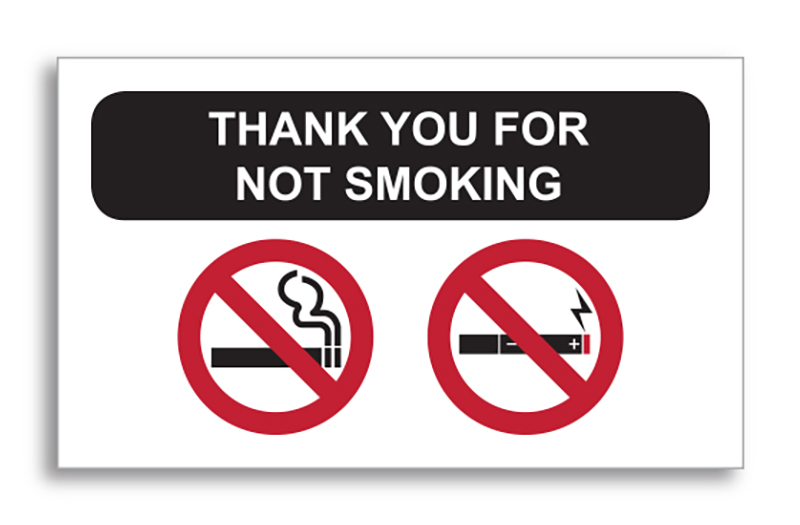 Service Reminder Labels (Sheet) - No Smoking