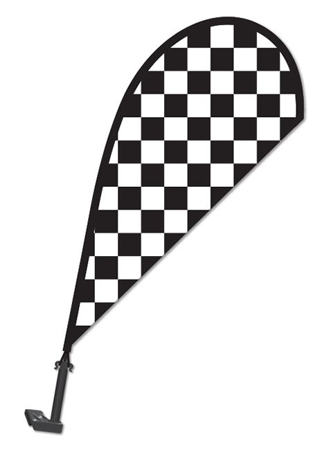 Clip-On Paddle Flag - Checkered (Black)
