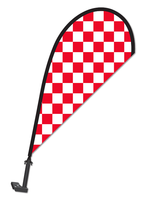 Clip-On Paddle Flag - Checkered (Red)