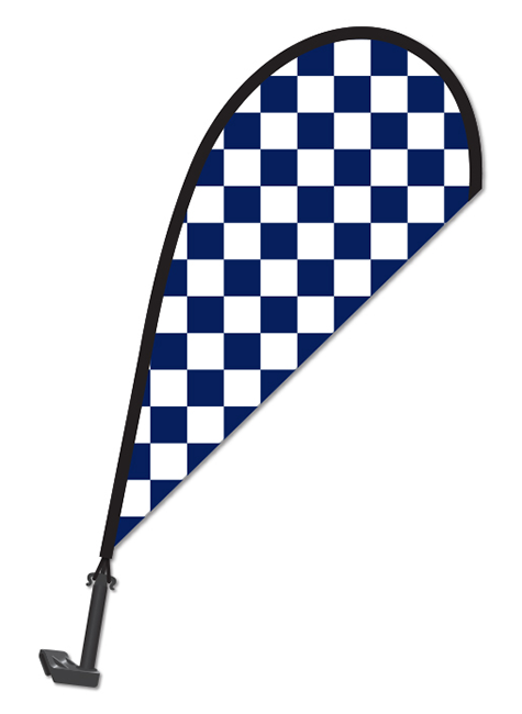 Clip-On Paddle Flag - Checkered (Blue)