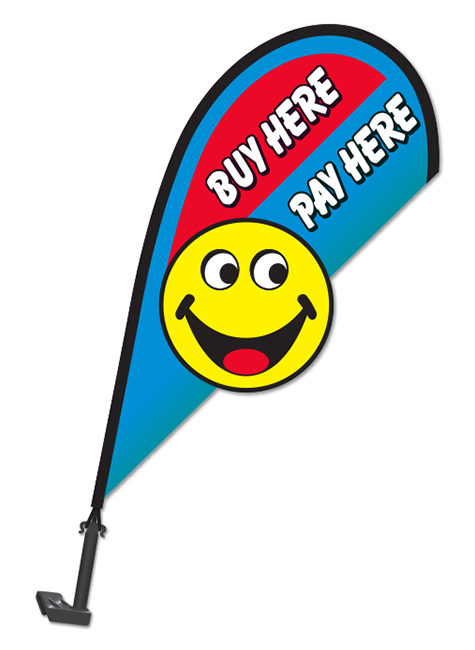3D Clip-On Paddle Flag - Buy Here Pay Here