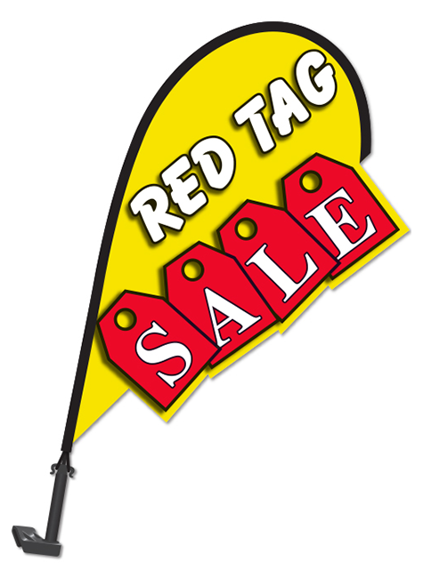 3D Clip-On Paddle Flag - Red Tag Sale
