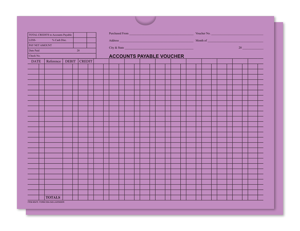 General Accounts Payable Voucher Jackets (DSA-540) (100/Pack)