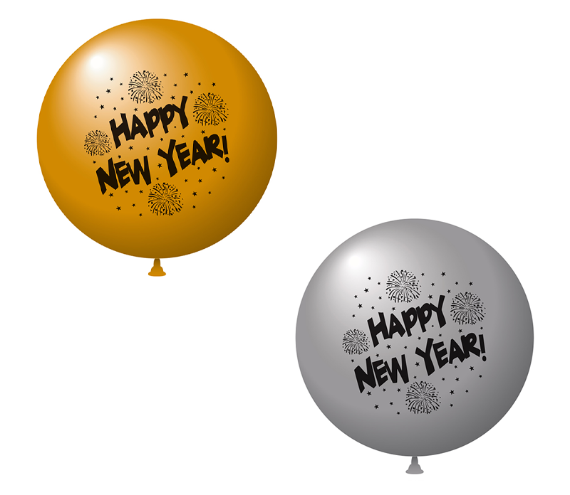 17" Metaltone Latex Balloons (72 ct) - Happy New Year