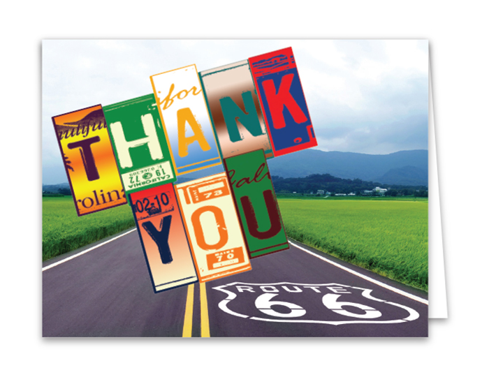 Greeting Cards - Thank You (Route 66)
