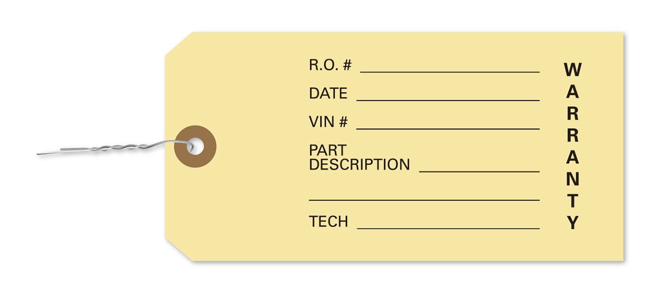 Warranty Parts Tags