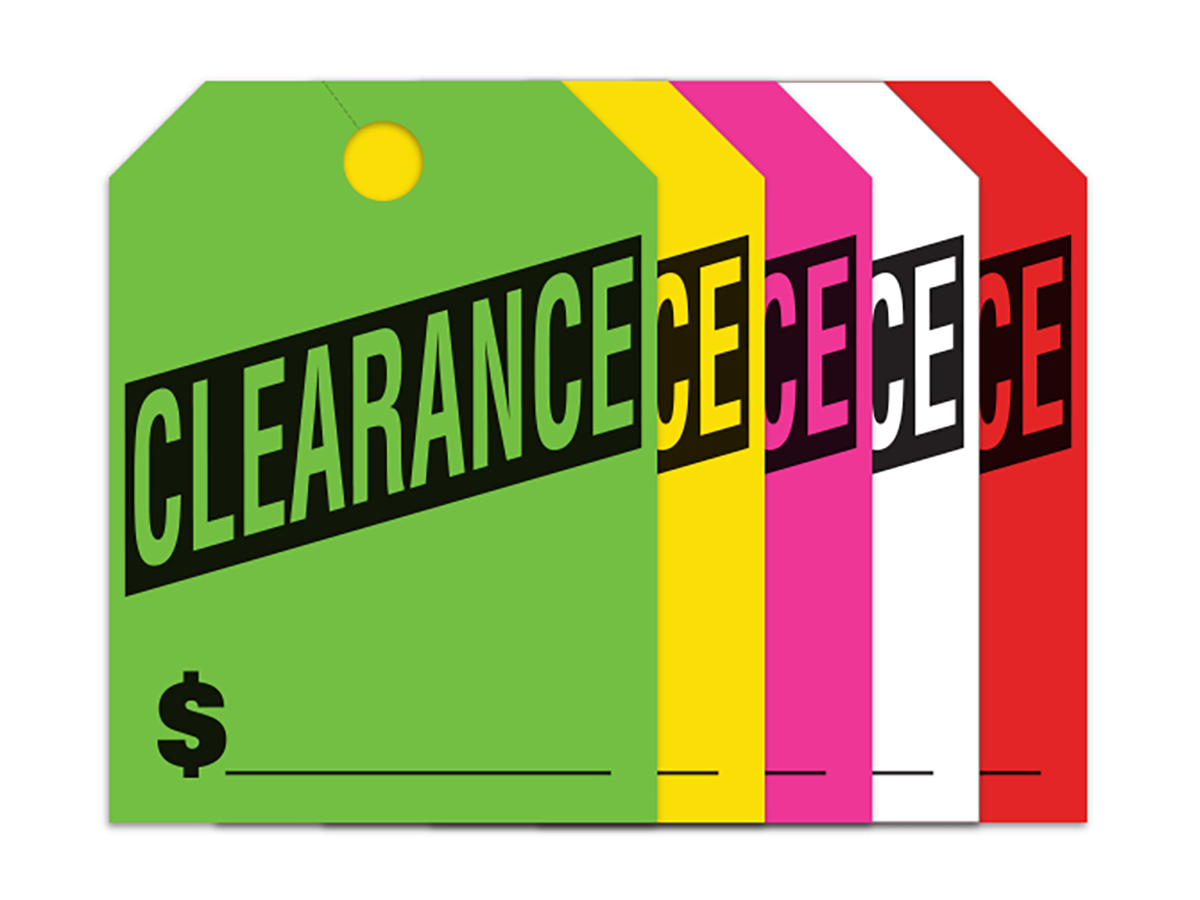 Large Fluorescent Hang Tags - Clearance