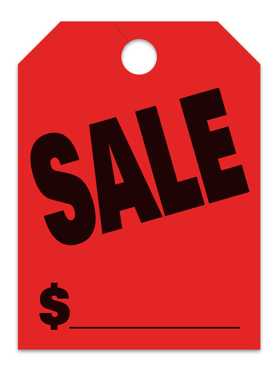 Large Fluorescent Hang Tags - Sale