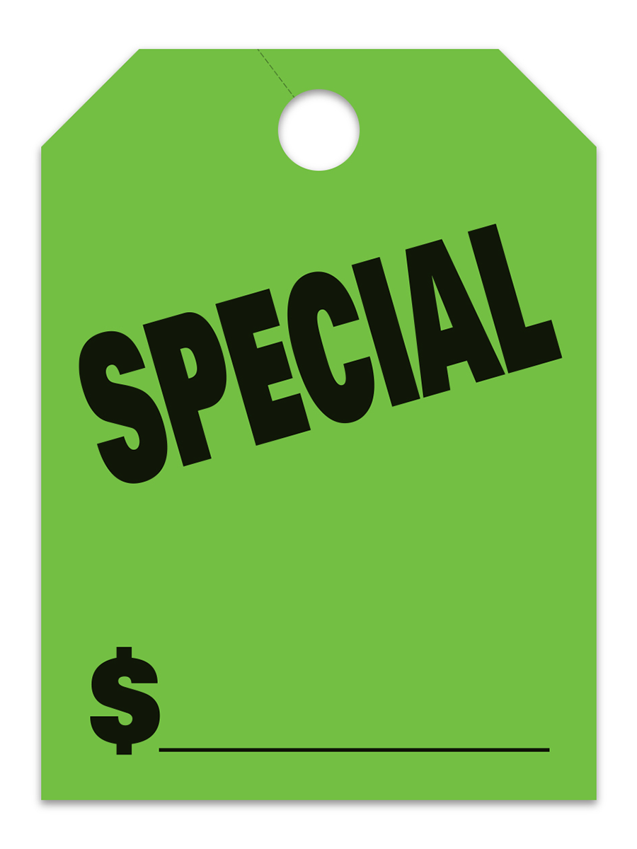 Large Fluorescent Hang Tags - Special